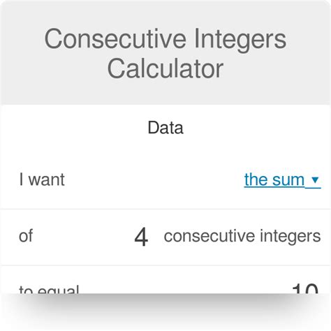 consecutive integer calculator|solving integer calculator.